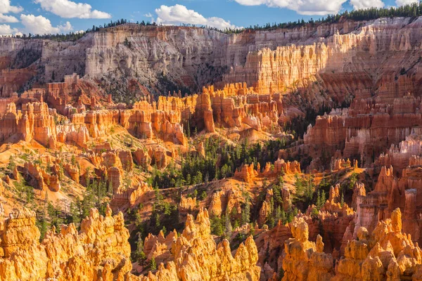 Bright scenery in Bryce Canyon National Park, under warm sunset light — Stock Photo, Image