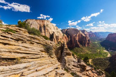 Angel'ın sahne Zion National Park, Utah, parlak bir sonbahar gün açılış.