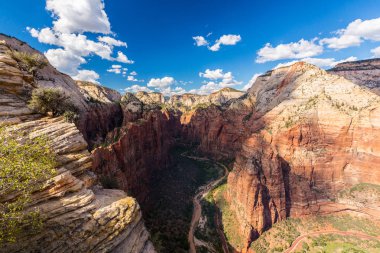 Angel'ın sahne Zion National Park, Utah, parlak bir sonbahar gün açılış.