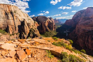Angel'ın sahne Zion National Park, Utah, parlak bir sonbahar gün açılış.
