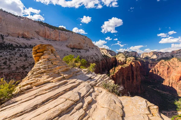 Paisagem Desembarque Anjo Parque Nacional Zion Utah Dia Brilhante Outono — Fotografia de Stock