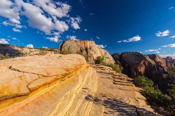Angel Landing Landskap Zion National Park Utah Ljusa Höstdag — Stockfoto