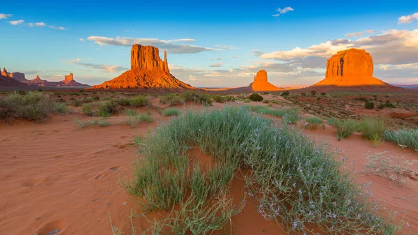 Gün batımında Monument Valley, Arizona, pastoral sahne