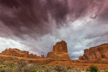 Fırtına cennet ve yağmur Arches National Park
