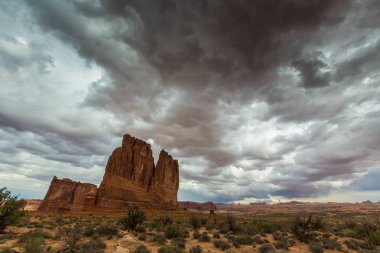 Fırtına cennet ve yağmur Arches National Park