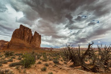Fırtına cennet ve yağmur Arches National Park