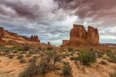 Fırtına cennet ve yağmur Arches National Park