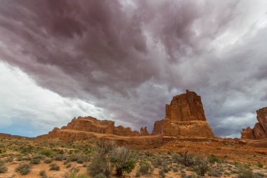 Fırtına cennet ve yağmur Arches National Park