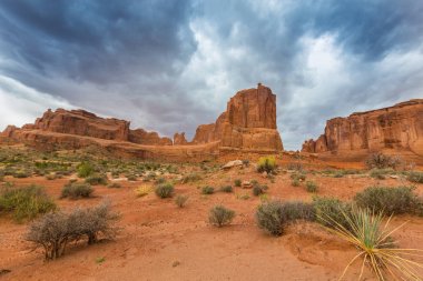 Fırtına cennet ve yağmur Arches National Park