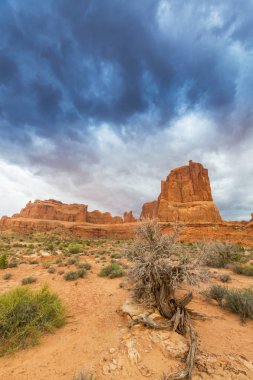 Fırtına cennet ve yağmur Arches National Park