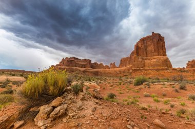 Fırtına cennet ve yağmur Arches National Park