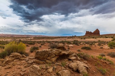 Fırtına cennet ve yağmur Arches National Park