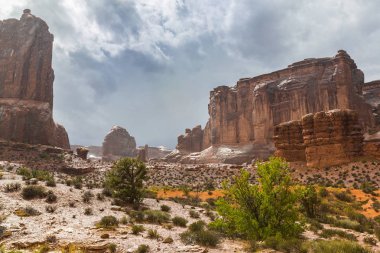 Fırtına cennet ve yağmur Arches National Park