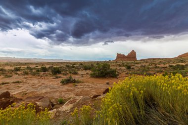 Fırtına cennet ve yağmur Arches National Park