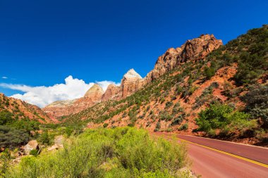 Zion National Park, ABD, parlak sahne güz