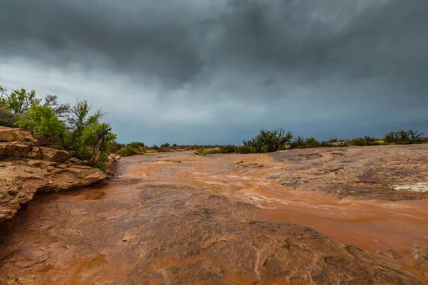 Scenario Del Tramonto Nel Grand Canyon Con Nuvole Pioggia Bella — Foto Stock