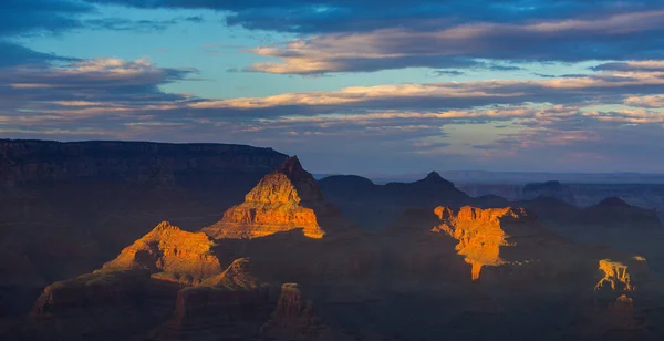 Δύση Ηλίου Φως Στο Εθνικό Πάρκο Grand Canyon — Φωτογραφία Αρχείου