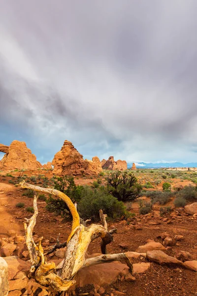 Nubi Temporalesche Pioggia Strutture Geologiche Arenaria Rossa Nel Deserto Dello — Foto Stock