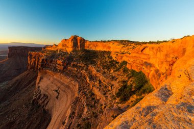 Mesa Arch, Utah, sahne güzel gündoğumu ışık ile