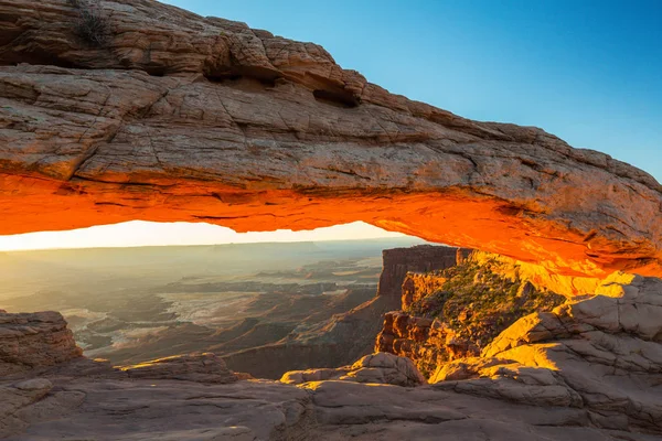 Mesa Arch Utah Paisaje Con Hermosa Luz Del Amanecer —  Fotos de Stock