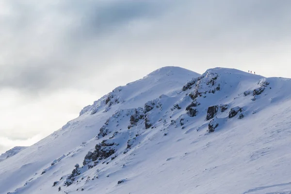 Hermoso Paisaje Alpino Montaña Con Nieve Fresca Invierno —  Fotos de Stock