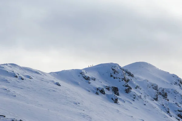 Hermoso Paisaje Alpino Montaña Con Nieve Fresca Invierno —  Fotos de Stock