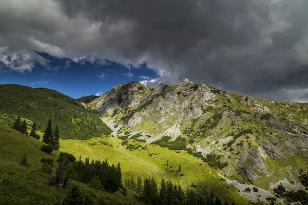 Paisaje Montañoso Verano Los Alpes Con Naturaleza Pura Valle Glaciar — Foto de Stock