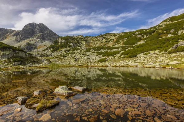 Paesaggio Montano Estivo Nelle Alpi Con Natura Pura Una Valle — Foto Stock