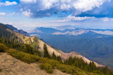 Yazın başında Transilvanya Alpleri 'nde güzel bir dağ manzarası