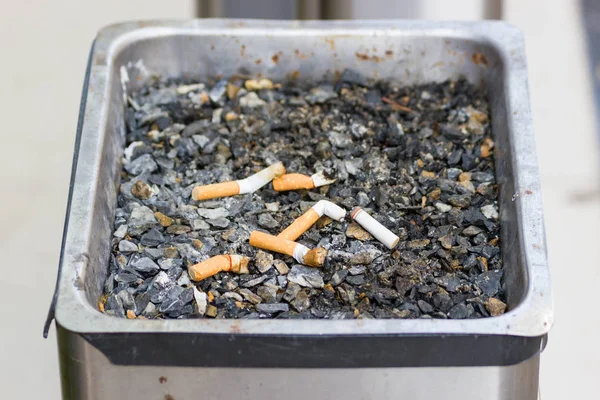 the concept of the world no tobacco day, Many cigarette stubs in the ashtray