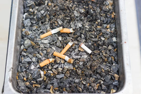 the concept of the world no tobacco day, Many cigarette stubs in the ashtray