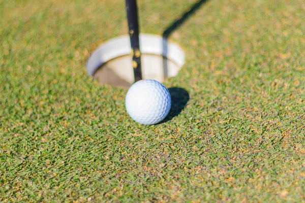 Golf Ball Green Golf Course — Stock Photo, Image