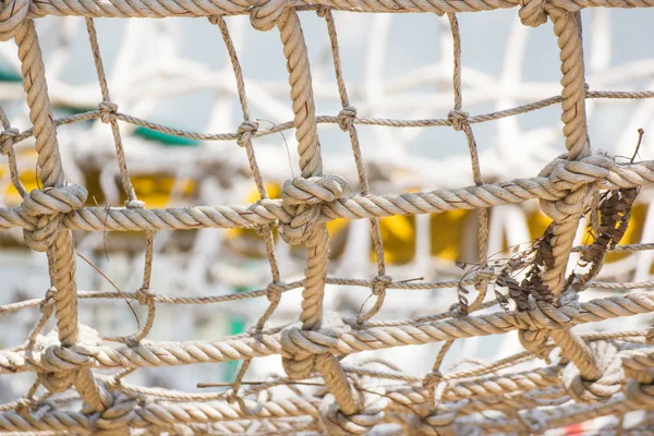 Rope Speeltuin Touwbrug Een Avontuur Touw Speeltuin Park Bangkok Thailand — Stockfoto