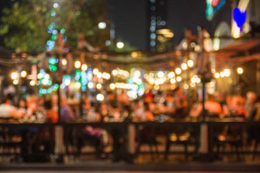 bulanık görüntü festivaller ve gece partileri bir restoran ve atmosfer olduğunu mutlu ve huzurlu, Bangkok Tayland.  