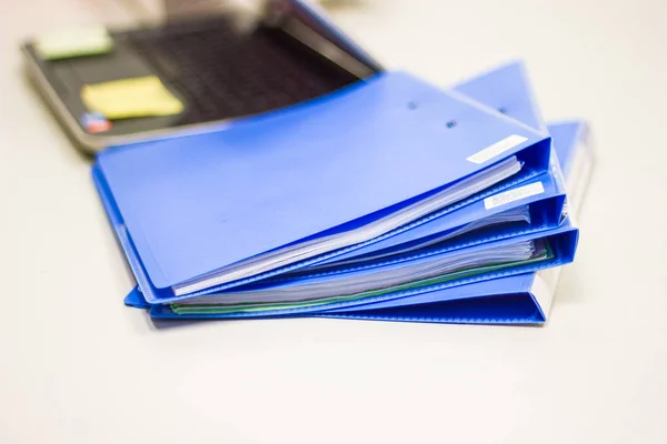 Folder Pliku Dokumentów Notebook Tła Biały Stół Koncepcja Biznesowa — Zdjęcie stockowe