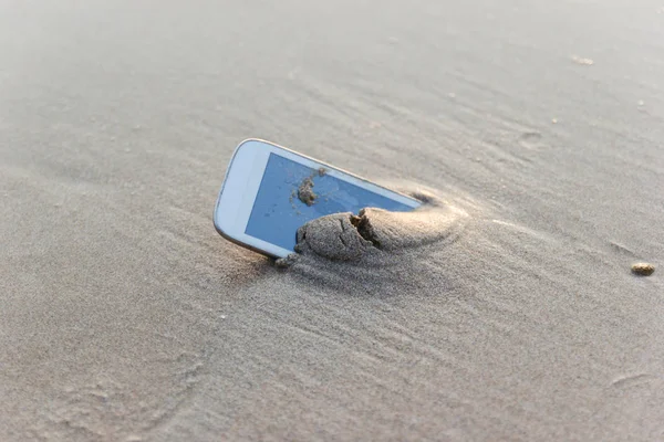 Mobile Phone Floated Sea Beach — Stock Photo, Image