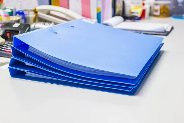 file folder and Stack of business report paper file with white background.concept office life.