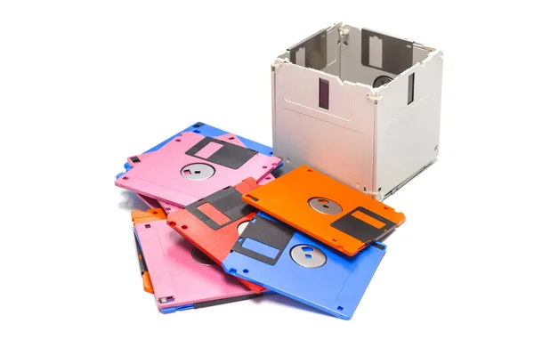废弃软盘的创造性使用 开发一个盒子 — 图库照片