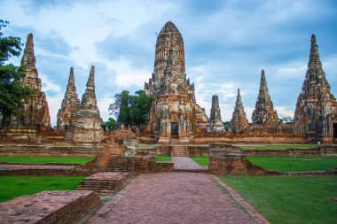 WAT Chaiwatthanaram bir Budist tapınağı şehir Ayutthaya tarihi park, Tayland olduğunu