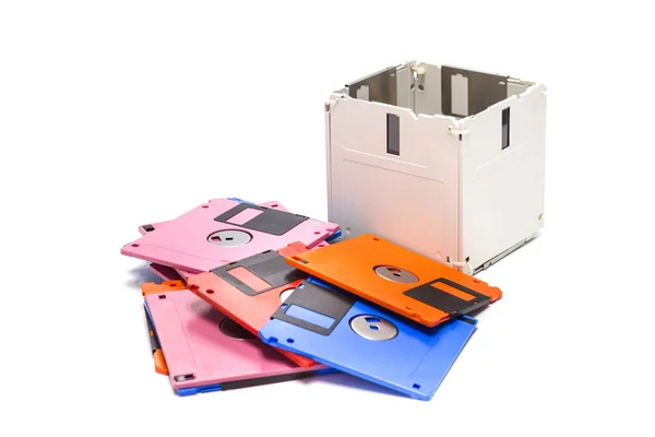 Usi Creativi Floppy Disk Obsoleto Sviluppare Una Scatola Uso — Foto Stock