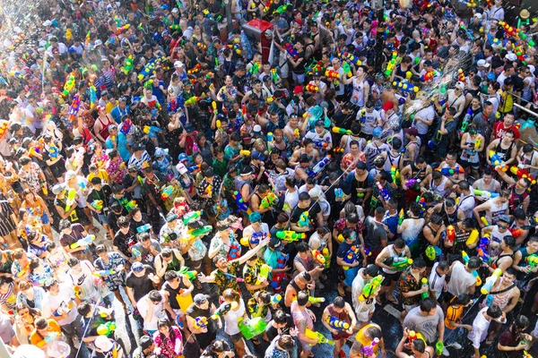 Bangkok Tayland Nisan 2018 Songkran Festivali Bangkok Silom Road Ünlü — Stok fotoğraf