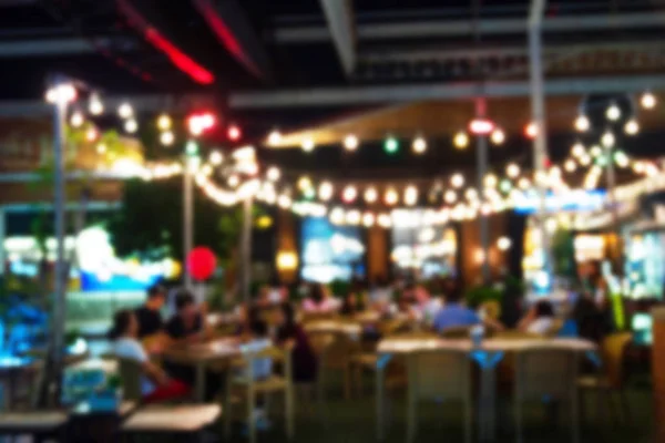 Abstract Blur Image Night Festival Restaurant Atmosphere Happy Relaxing Bokeh — Stock Photo, Image