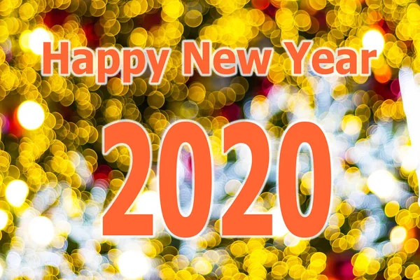 Feliz Año Nuevo 2020 con fondo bokeh —  Fotos de Stock