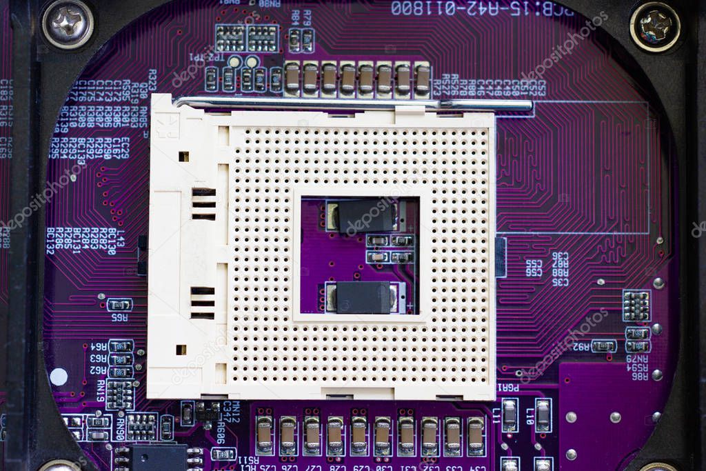 CPU socket of computer mainboard, the processing unit 