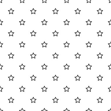 Beyaz arka plan üzerinde dikişsiz soyut Star Siyah desen, kağıt, sarma ve kumaş için Vektör illüstrasyon doku