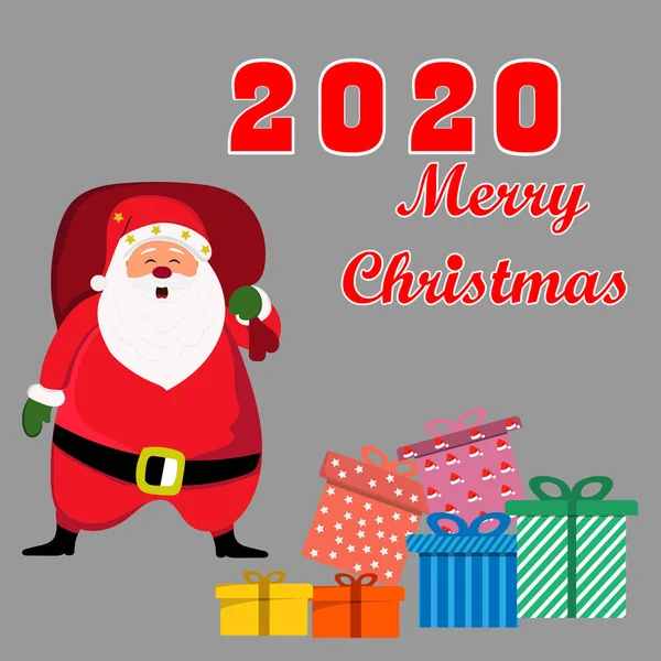 Різдвяна Листівка Новий Рік 2020 Дизайн Векторні Ілюстрації Графічні — стоковий вектор