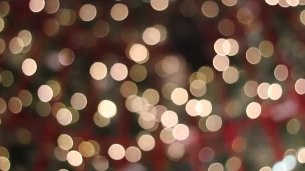 Blurred Bokeh Lumières Décoratives Plein Air Arbre Noël Dans Jardin — Video