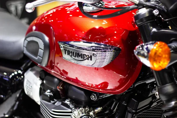 Nonthaburi Thailand Dec 2019 Closeup Logo Triumph Motorkerékpár Show Esemény — Stock Fotó