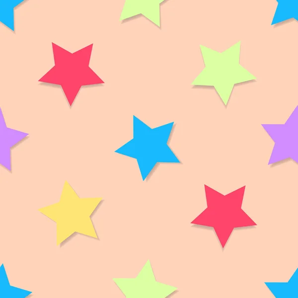 Estrelas Sem Costura Padrão Cor Pastel Arte Papel Parede Para — Vetor de Stock