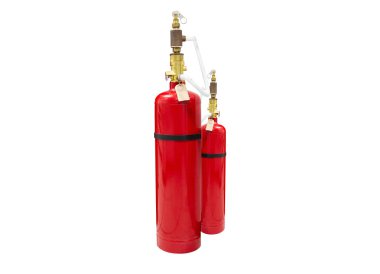 FM-200 söndürme sistemleri, Fm200 gaz sistemi su baskını, gaz bastırma sistemi veri merkezi izole Oda beyaz arka planda  